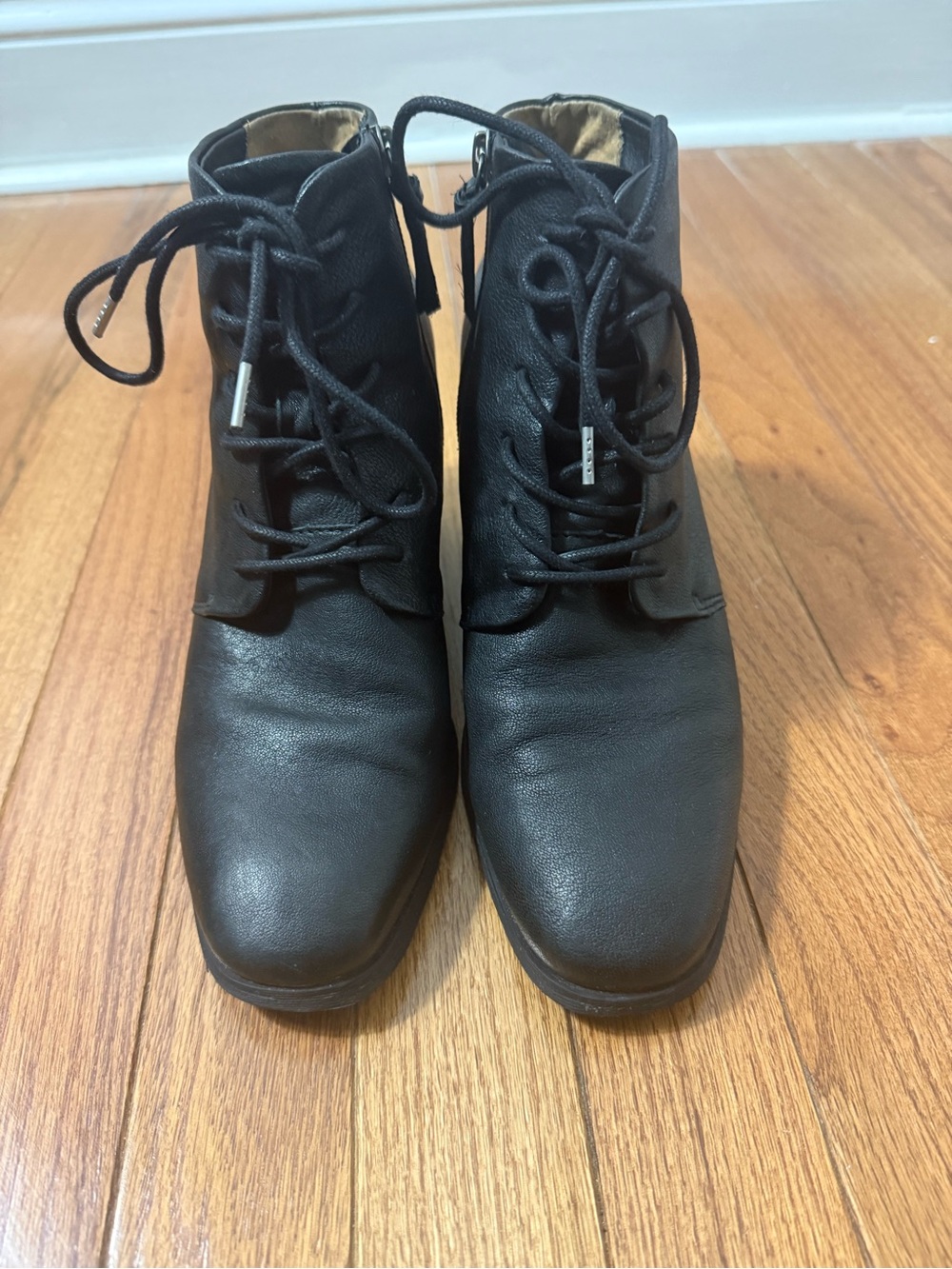 Sofft Black Lace-Up Ankle Boots